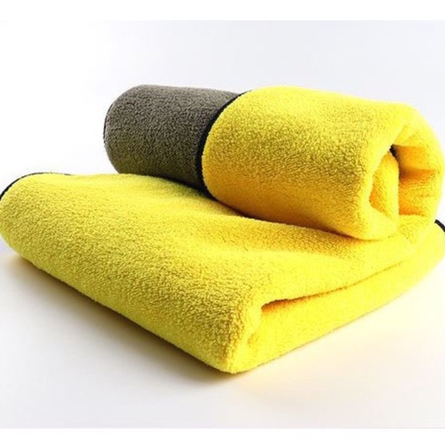 Khăn Lau Xe Hơi Chuyên Dụng Microfiber 2 Lớp, Siêu Thấm Không Rụng Lông, Thấm Hút Nước Tốt