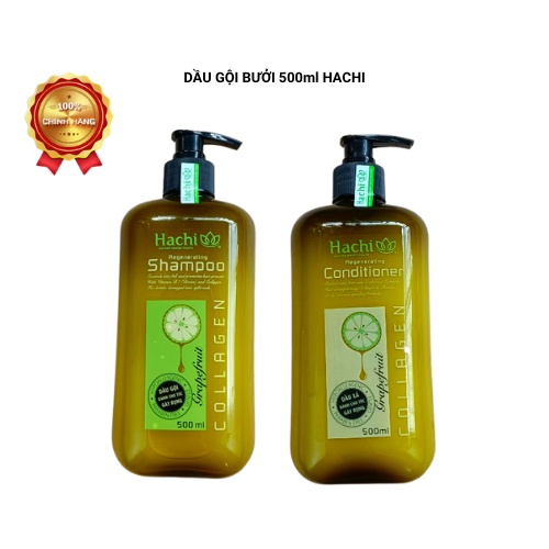 Combo cặp dầu gội xả bưởi HACHI 500ml kích thích mọc tóc và ngăn ngừa tóc gãy rụng,hàng chính hãng