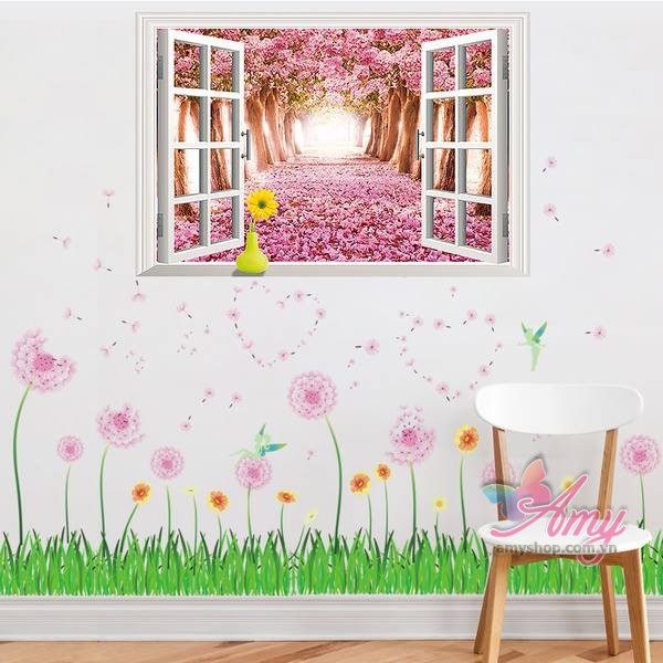 Decal dán tường Combo Cửa sổ và chân tường 1 - PVC vinyl