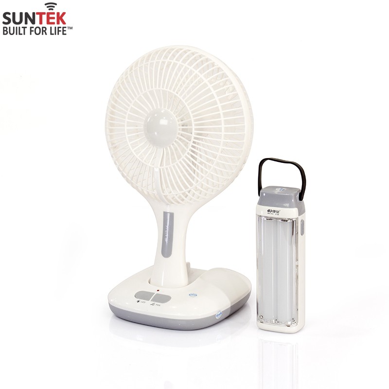 Combo Quạt sạc kiêm PIN sạc dự phòng SUNTEK KM-F0166+Đèn tích điện SUNTEK KM-7713