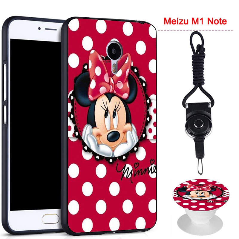 Ốp điện thoại in họa tiết hoạt hình có giá đỡ túi khí cho Meizu M1 Note