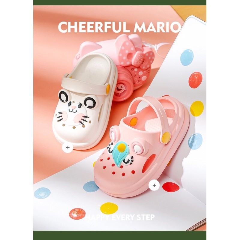 Dép sục cho bé Cheerful Mario Ếch Chuột [hàng chính hãng] siêu nhẹ chống trơn trượt mã SMA7