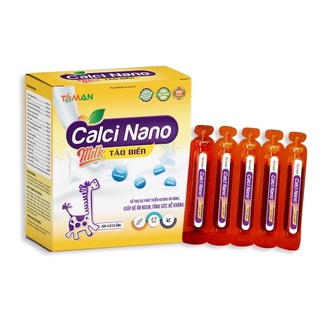 canxi nano milk tảo biển bổ sung canxi vitamin hộp 20 ống