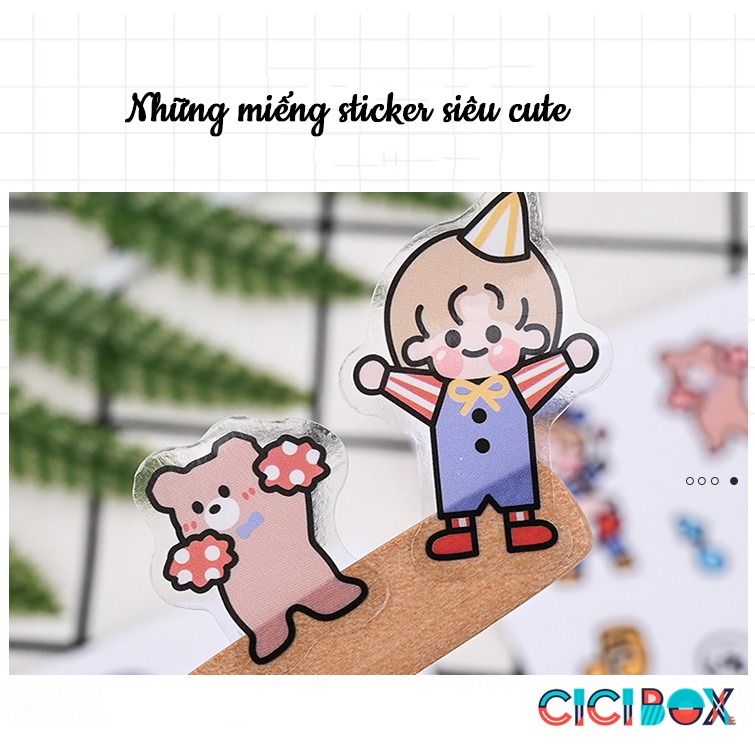 Sticker cute trang trí dán laptop tập vở bình nước Nhãn dán dễ thương CICIBOX