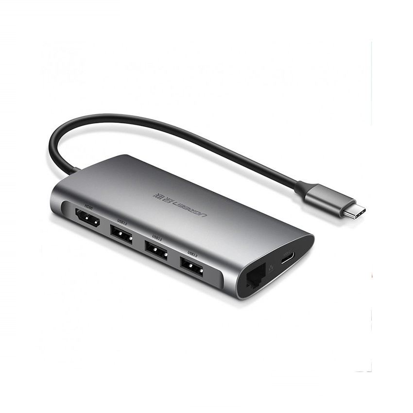 [Mã ELMS4 giảm 7% đơn 500K] Cáp Chuyển USB Type-C Sang HDMI/Hub USB 3.0/SD/TF/Lan Gigabit Ugreen 50538 - Hàng Chính Hãng