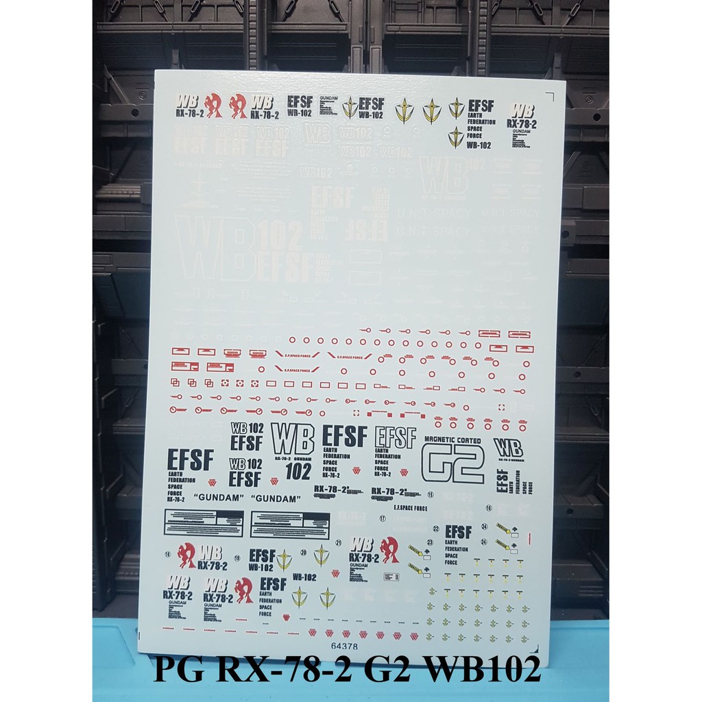 Decal nước mô hình PG gundam UC các loại RX78 GP01 zaku zeta MkII Wing - Water sticker