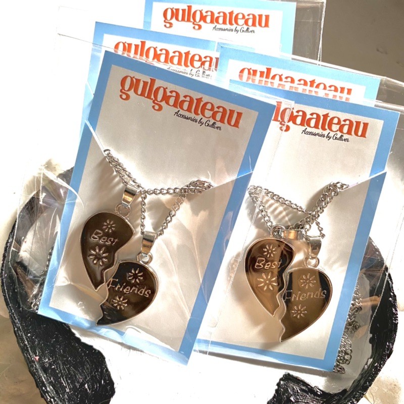 Set 2 vòng cổ đôi trái tim dễ thương