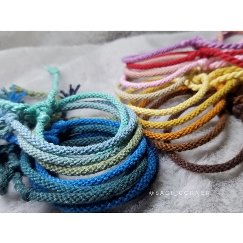 Vòng tay, vòng chân bằng chỉ | Vòng kumihimo trơn 1 màu