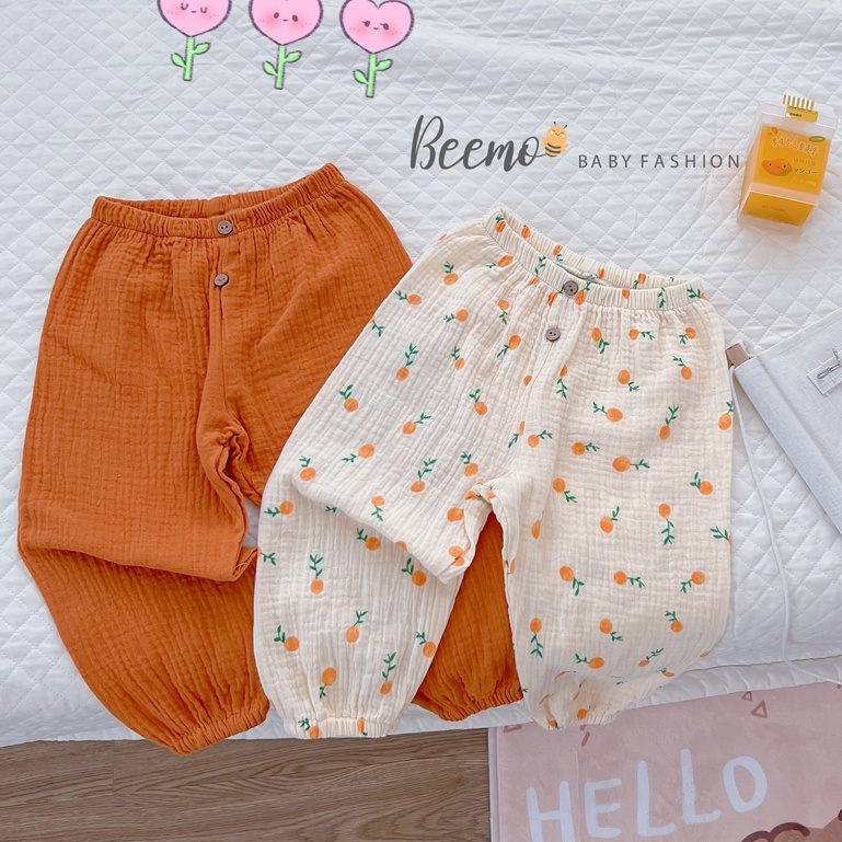 Quần dài cho bé gái BEEMO, Chất liệu xô cotton, kiểu dáng xinh xắn B213