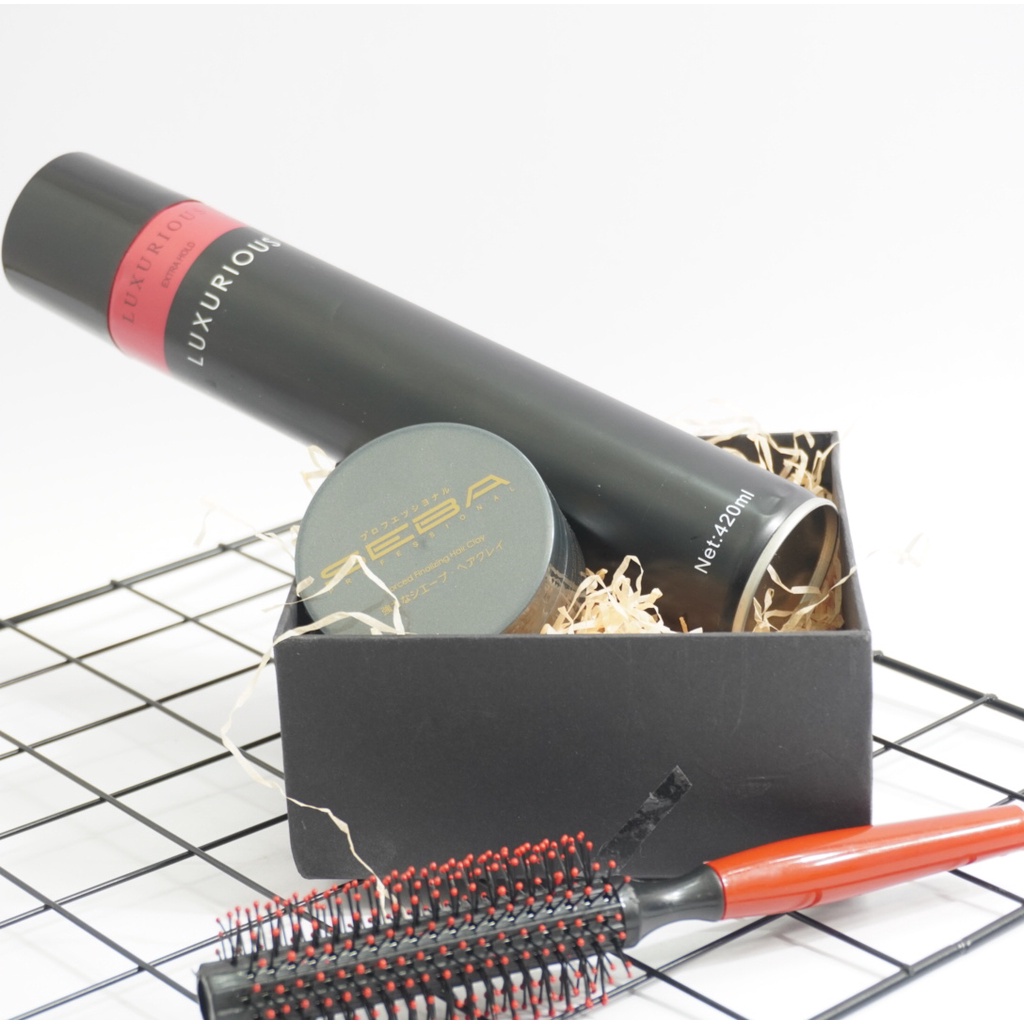 ＣｏｍｂｏSáp vuốt tóc nam SEBA chính hãng Japan + Gôm xịt tóc siêu giữ nếp/ Keo xịt tóc / Wax | royal