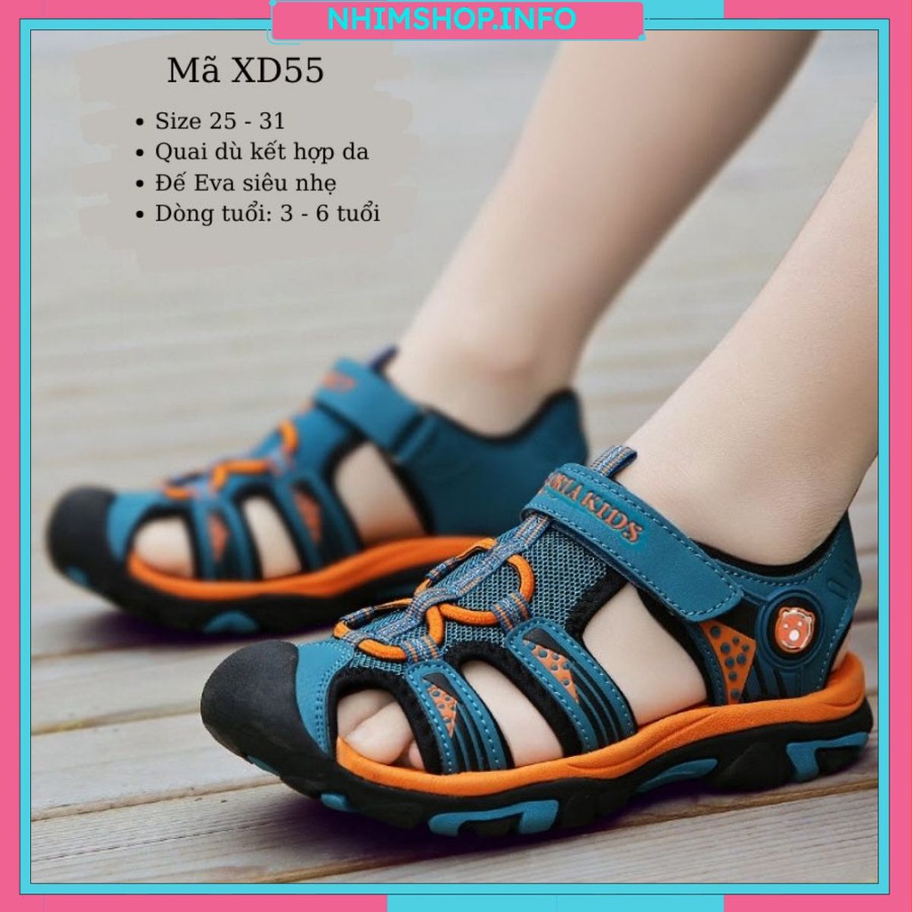 Sandal bít mũi Coga Kids XD55 cho bé trai, trẻ em nam 3 - 6 tuổi siêu nhẹ, đàn hồi, chống trơn trượt quai hậu thời trang