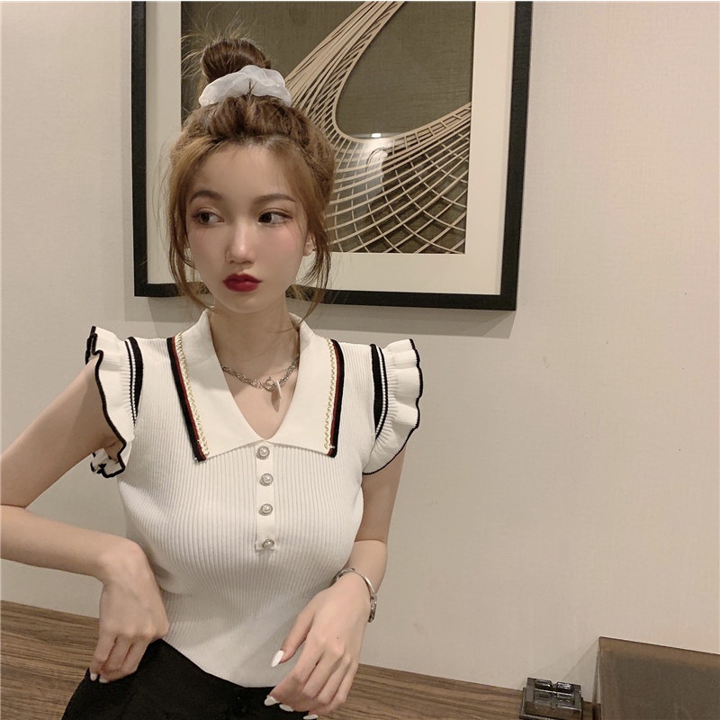 Áo dệt kim SUXI không tay cổ chữ V phong cách Hàn Quốc thời trang mùa hè dành cho nữ