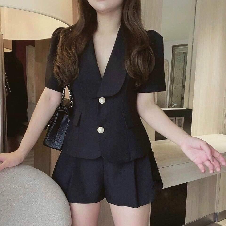 set vest cổ sen siêu xinh