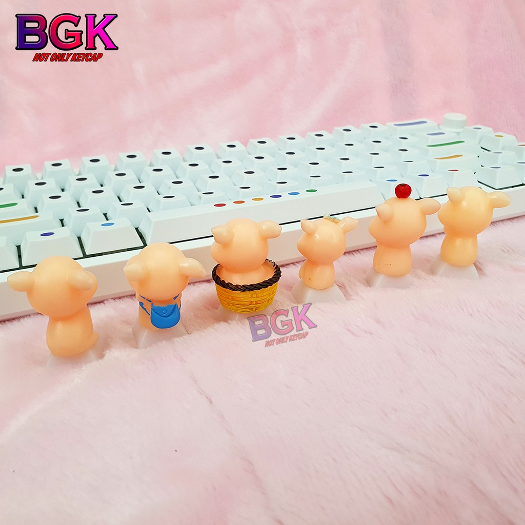 Keycap lẻ hình những chú heo dễ thương Cute Pigs Artisan keycap