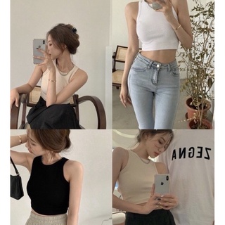 áo 3 lỗ chất tăm co dãn 3 màu đen/trắng/be