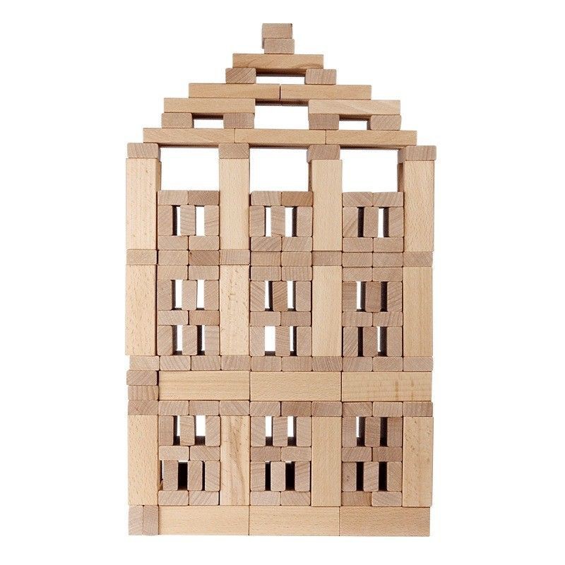 200 Thanh Gỗ Xếp hình + Rút gỗ + Domino - hàng KHÔNG CÓ LOGO, kích thước 7.5*2.5*1.5cm