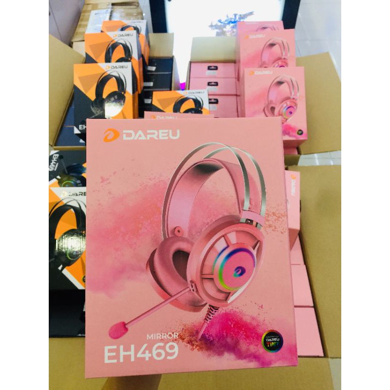 Tai nghe gaming Dareu EH469 QUEEN RGB (Pink) - Kèm tai mèo