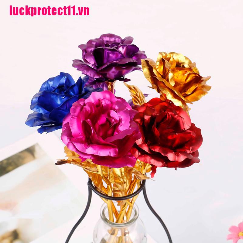 JIAJU 24k gold plated golden rose flowers anniversary valentine's day lovers' gift