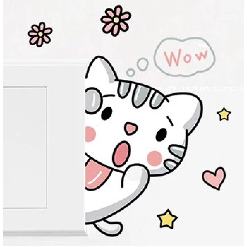 Decal dán ổ điện, sticker trang trí dễ thương