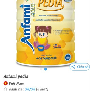 Sữa công thức Anfami Pedia Gold dành cho trẻ biếng ăn 900g