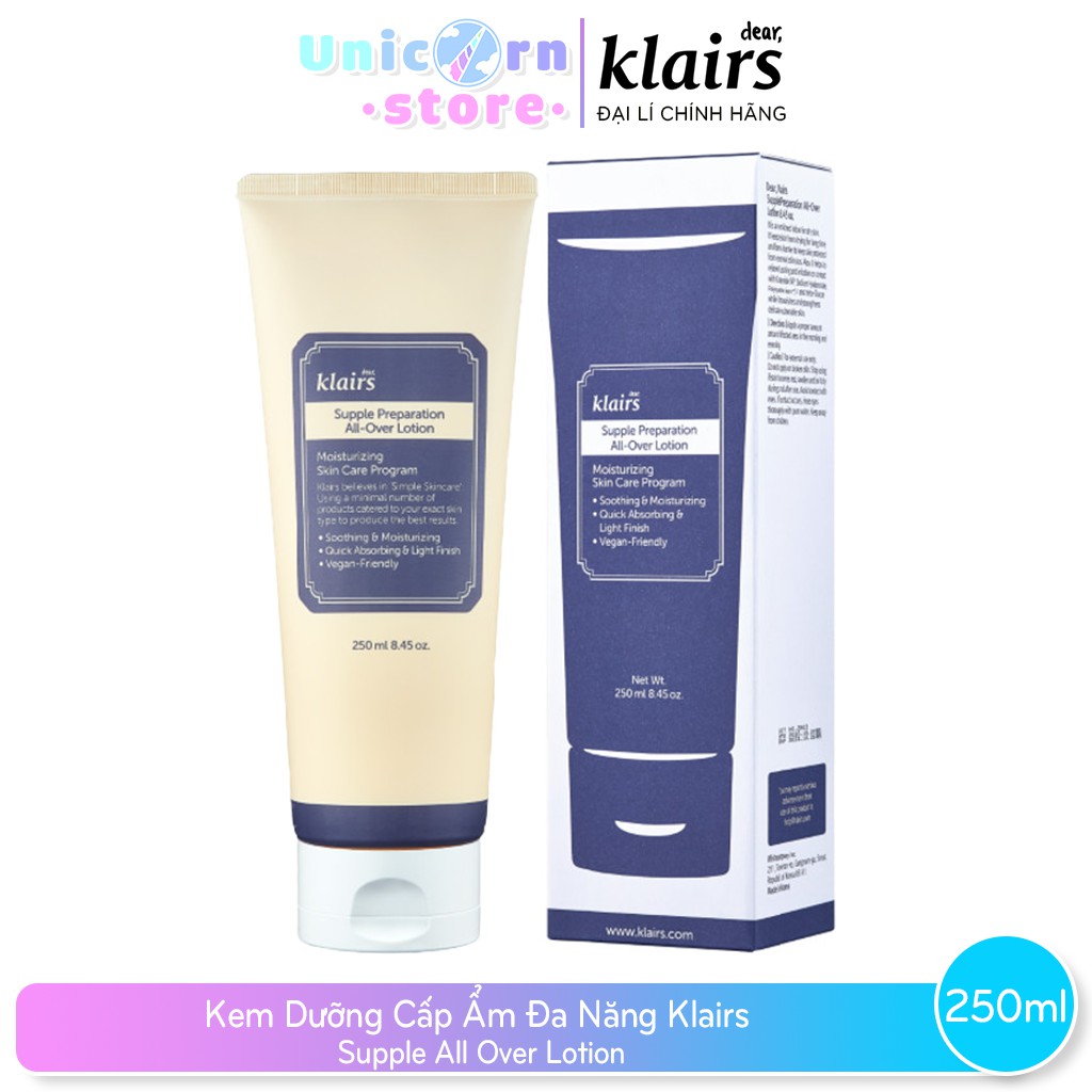 Kem Dưỡng Cấp Ẩm Đa Năng Klairs Supple All Over Lotion 250ml