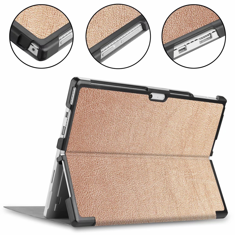 PU Leather Protector Stand Holder Cover Case For Microsoft Surface Pro 4 5 6 12.3 inch