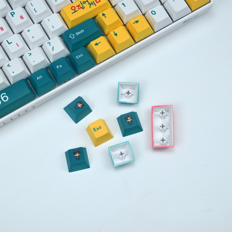 Trò chơi hàn quốc Keycap Cherry Profile màu vàng PBT Dye phụ bàn phím cơ keycap 129 phím
