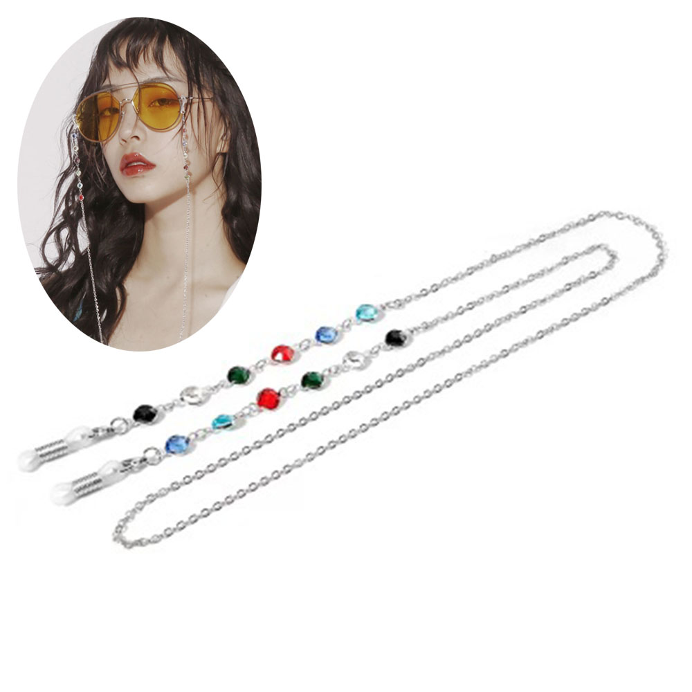 Dây Đeo Kính Đính Hạt Kim Loại Nhiều Màu Sắc