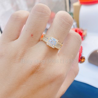 Nhẫn vàng xoàn mặt vuông tinh tế [ HATY ]