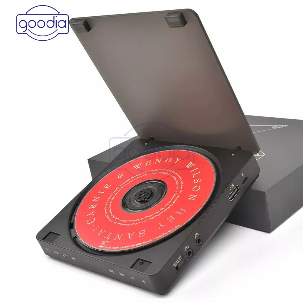 Máy nghe nhạc đĩa cd có thể sạc lại tiện dụng kèm phụ kiện