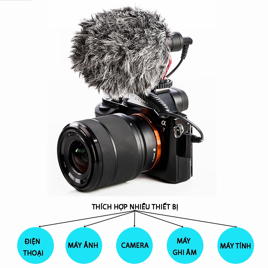 Micro Boya BY-MM1 thu âm cao cấp cho máy ảnh DSLR, action camera, và điện thoại - Hàng Chính Hãng