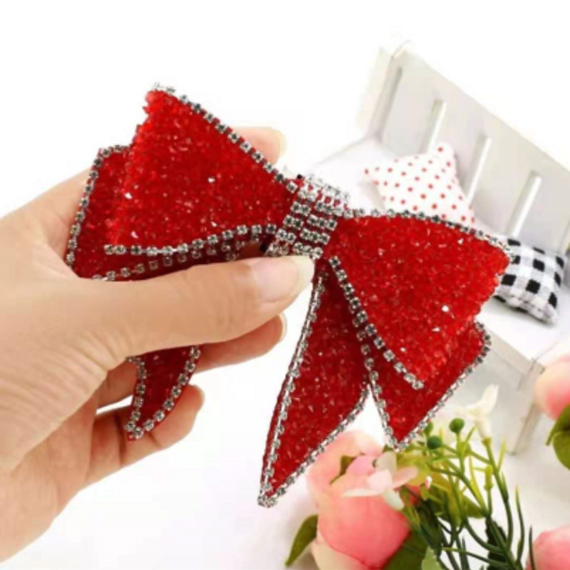 Kẹp tóc hình nơ đính đá toàn bộ phong cách Hàn Quốc cao cấp