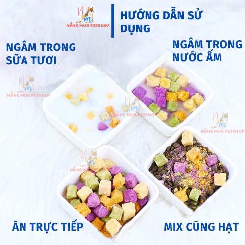 Gà sấy khô cho mèo, ức gà rau củ cho chó mèo, thức ăn bổ sung tối đa chất sơ cho thú cưng