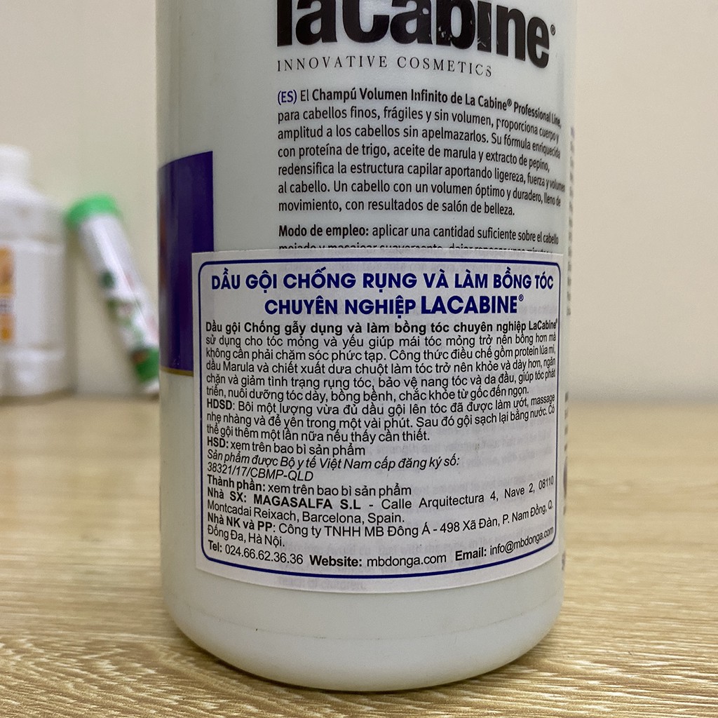 Dầu Gội Chống Rụng Tóc Lacabine Cao Cấp Nhập Khẩu Tây Ban Nha Chai 500ml