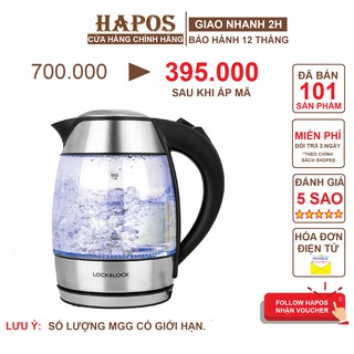 Ấm siêu tốc đun nước thủy tinh Lock&Lock 1.8L 1850W Có báo đèn, Tự ngắt điện