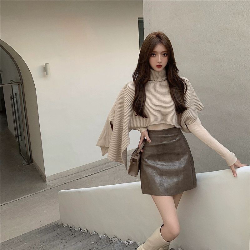 (SẴN) Set áo len choàng + chân váy tách set | BigBuy360 - bigbuy360.vn
