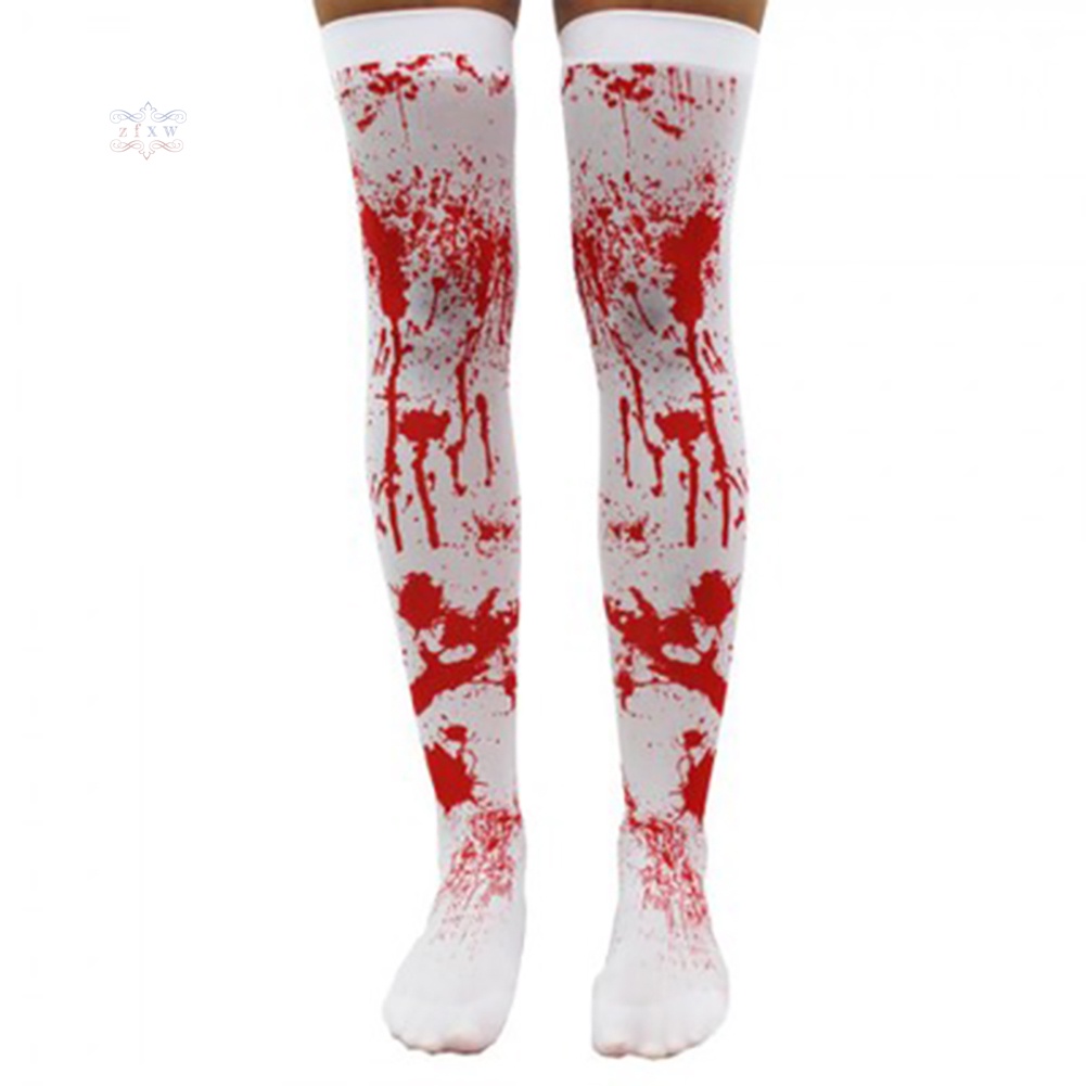 Vớ Dài In Hình Vết Máu Giả Hóa Trang Halloween Cho Nữ