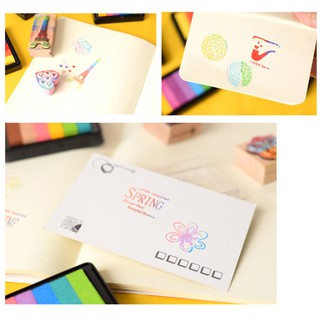 Hộp Mực in dấu 6 màu Trang trí Sổ tay Nhật ký Thiệp Handmade Trang trí Album Ảnh Bảng Visionboard