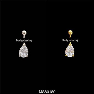 Khuyên rốn đá hình giọt nước siêu sáng
