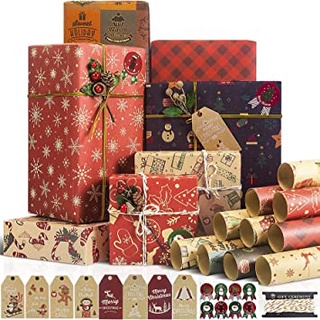 Giấy gói quà Giáng Sinh Retro- Kraft 50x70cm