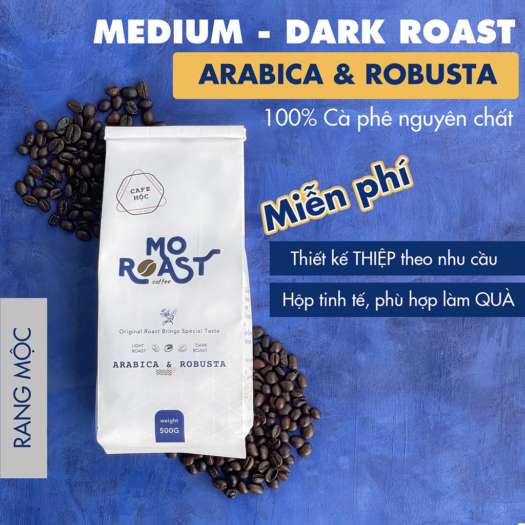 [Cà phê rang mộc] 100% Arabica & Robusta nguyên chất đậm đà - Pha phin, pha máy - 500Gr