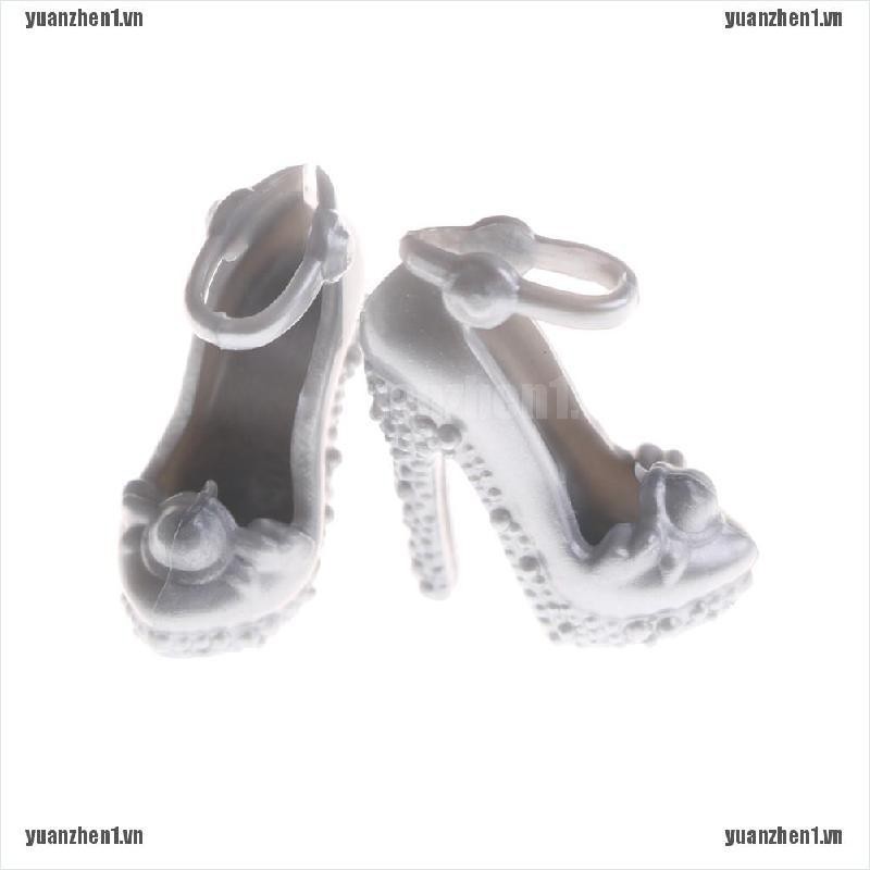 [YUANZHEN1] 2 Đôi Giày Cao Gót Sandal Màu Xám Bạc Mùa Hè