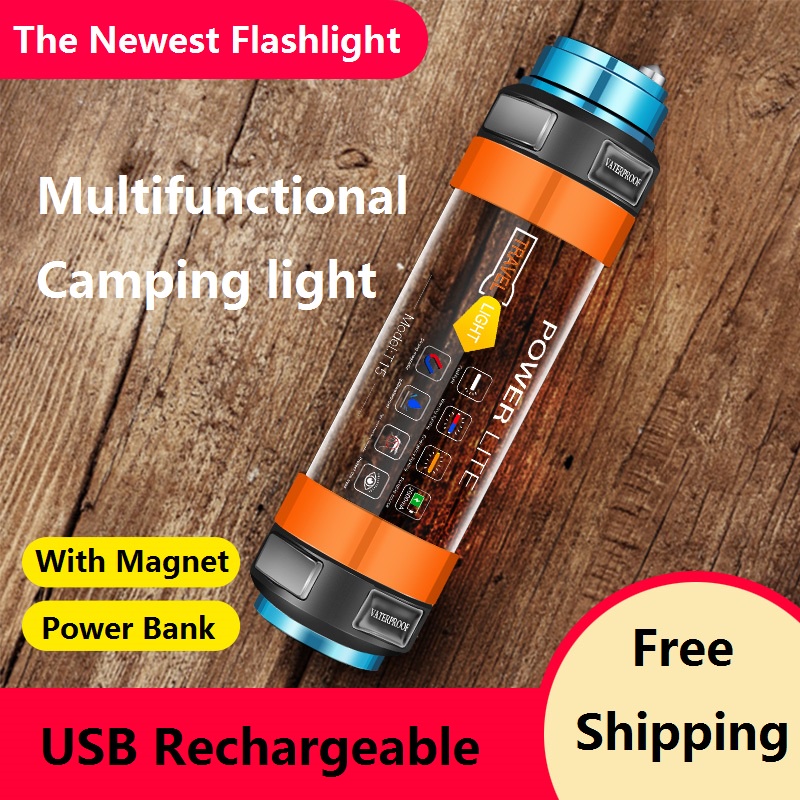 Original SmilingShark T15 Đèn pin mini đèn pin siêu sáng chiếu xa cắm trại Đèn pin Đèn Led Đèn pin sạc USB IPX6 Đèn khẩn cấp không thấm nước Du lịch ngoài trời Thiết bị đa chức năng Đèn pha lớn Đèn đuổi muỗi từ tính Hoạt động cắm trại Đèn khí quyển