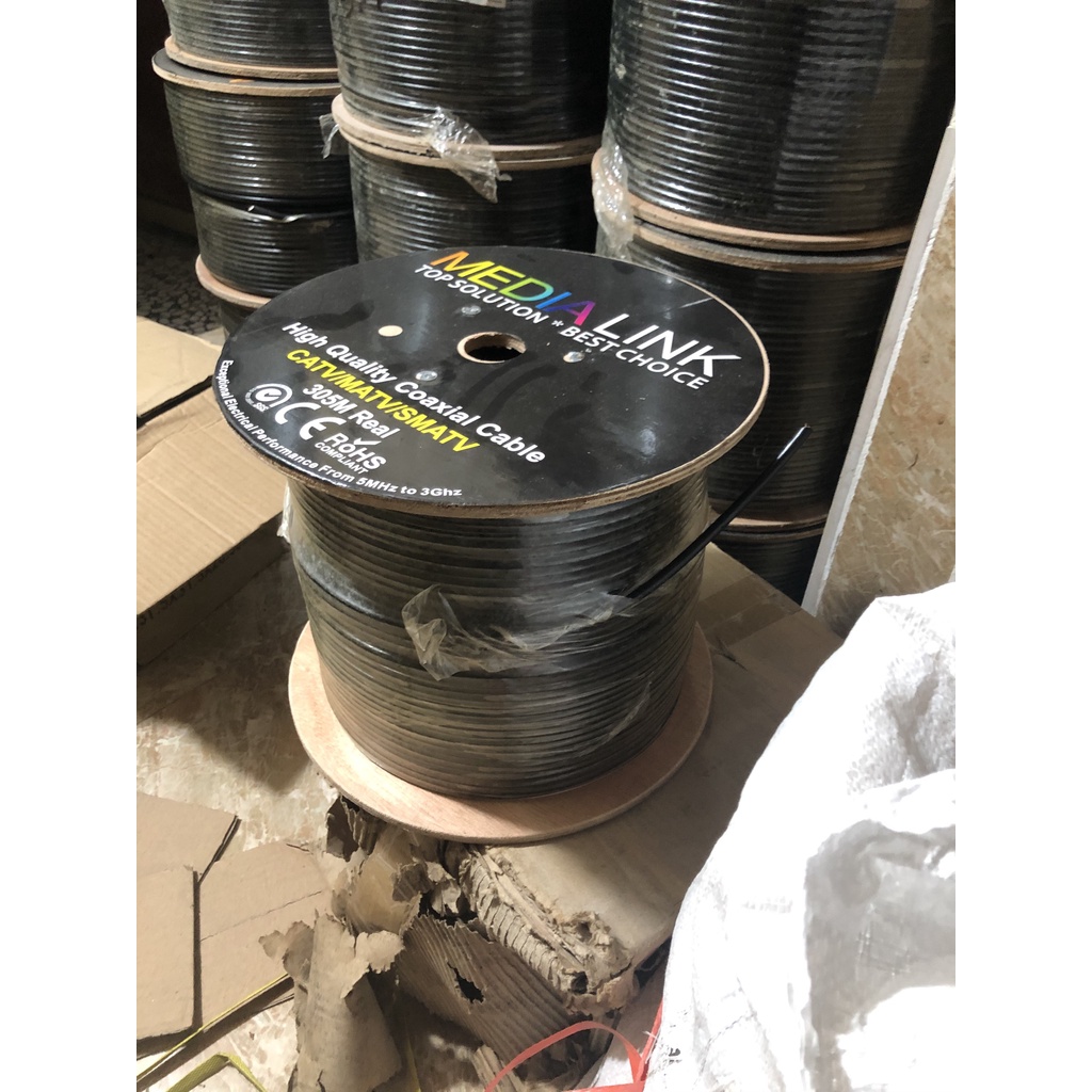 100 mét Dây Cáp đồng trục  MEDIALINK Dây đồng trục, bọc dâu