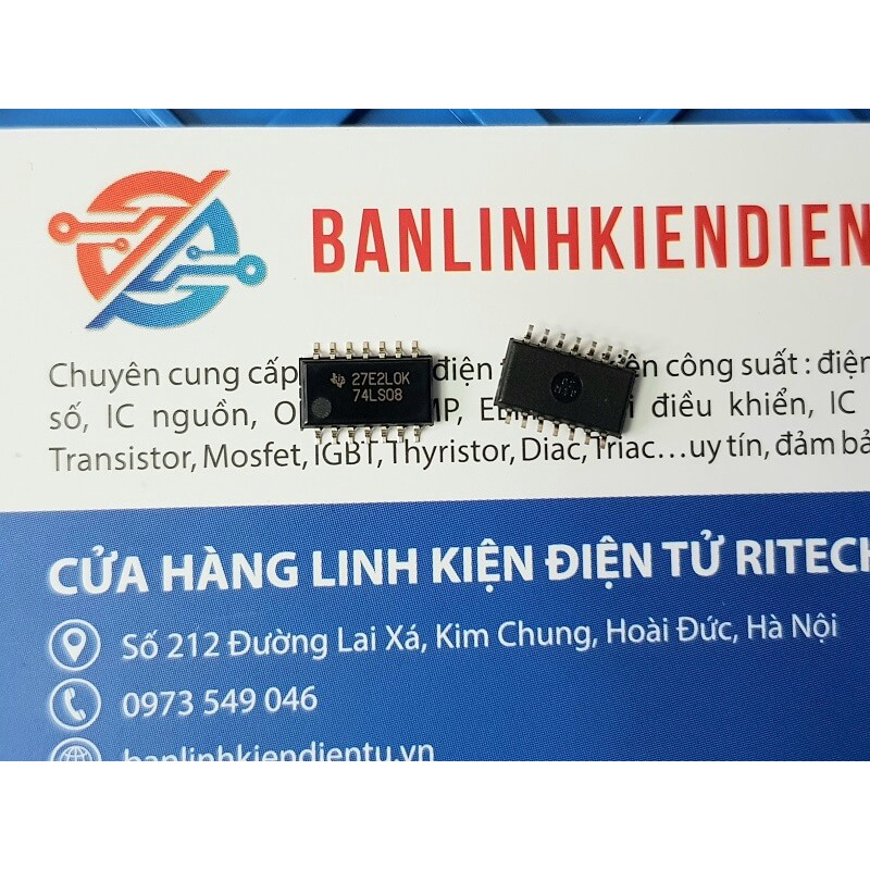 [ combo 5 chiếc ] IC số LS08, SN74LS08D, 74LS08 chân dán SOP-14