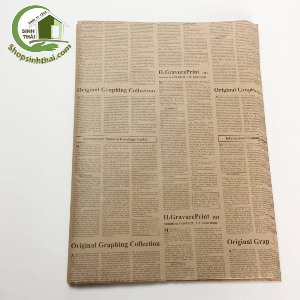 Giấy báo gói hoa, giấy kraft gói quà màu cafe sữa chữ nhỏ, giấy cao cấp, dai dày 50cm x 70cm - chọn số lượng