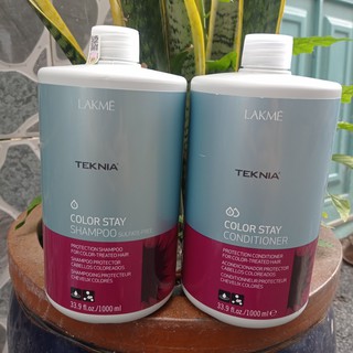 Cặp dầu gội xả dưỡng màu Lakme teknia color stay 1000mlx2