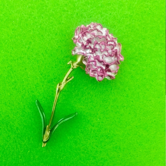 Trâm Cài Áo Hình Hoa Cẩm Chướng Lớn Tráng Men Màu Hồng Và Xanh Dương Cho Nữ