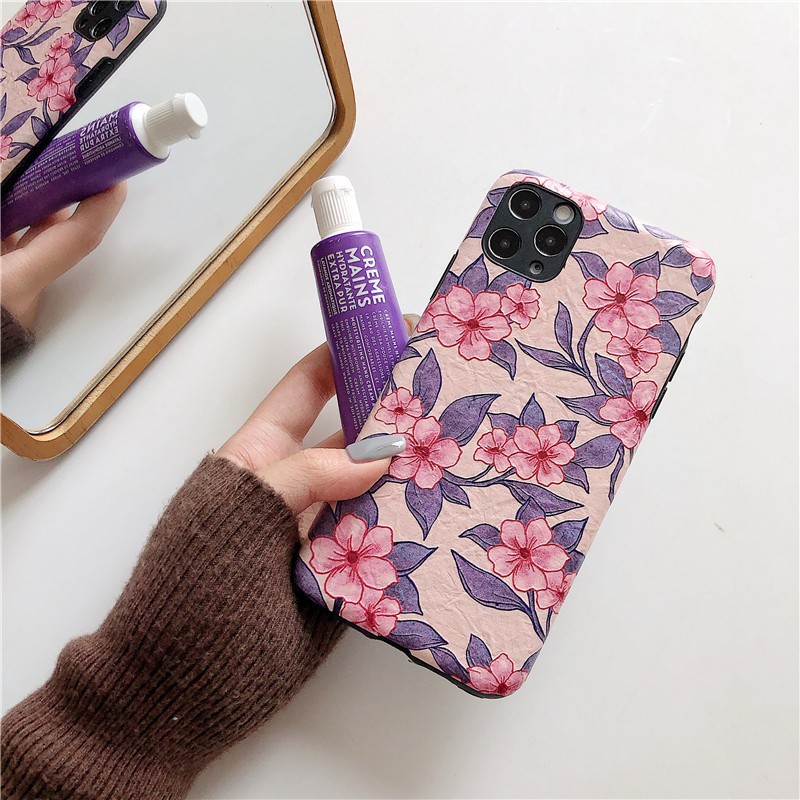 iPhone 6 6s 7 8 X XS 11 11PRO Cute Retro Flowers Floral Beautiful Cartoon Phone Ccase Hard Case | BigBuy360 - bigbuy360.vn