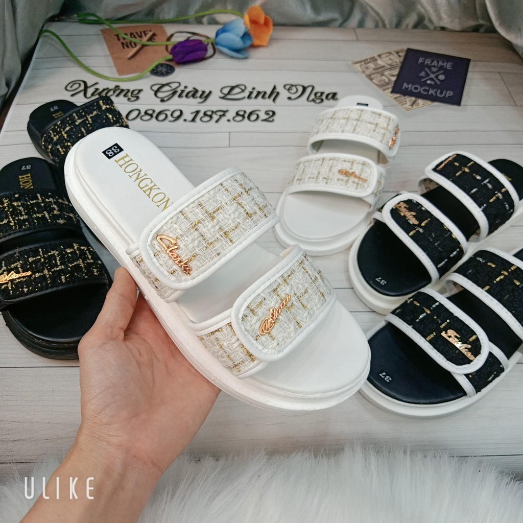 Dép Bánh Mì Dép Nữ 2 Quai Dạ Đế PU Siêu Nhẹ Cực Êm 3 Phân Tôn Dáng